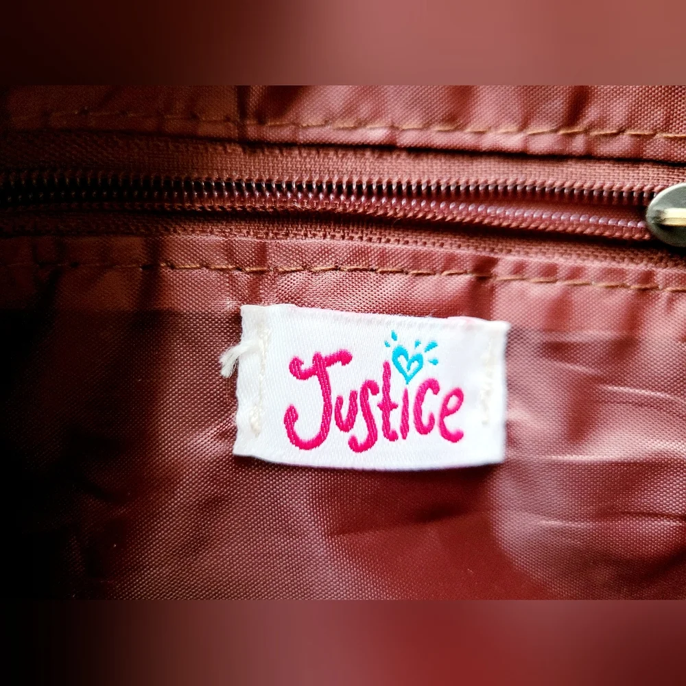 Justice Boho Fringe Faux Leather Crossbody Bag Letter 